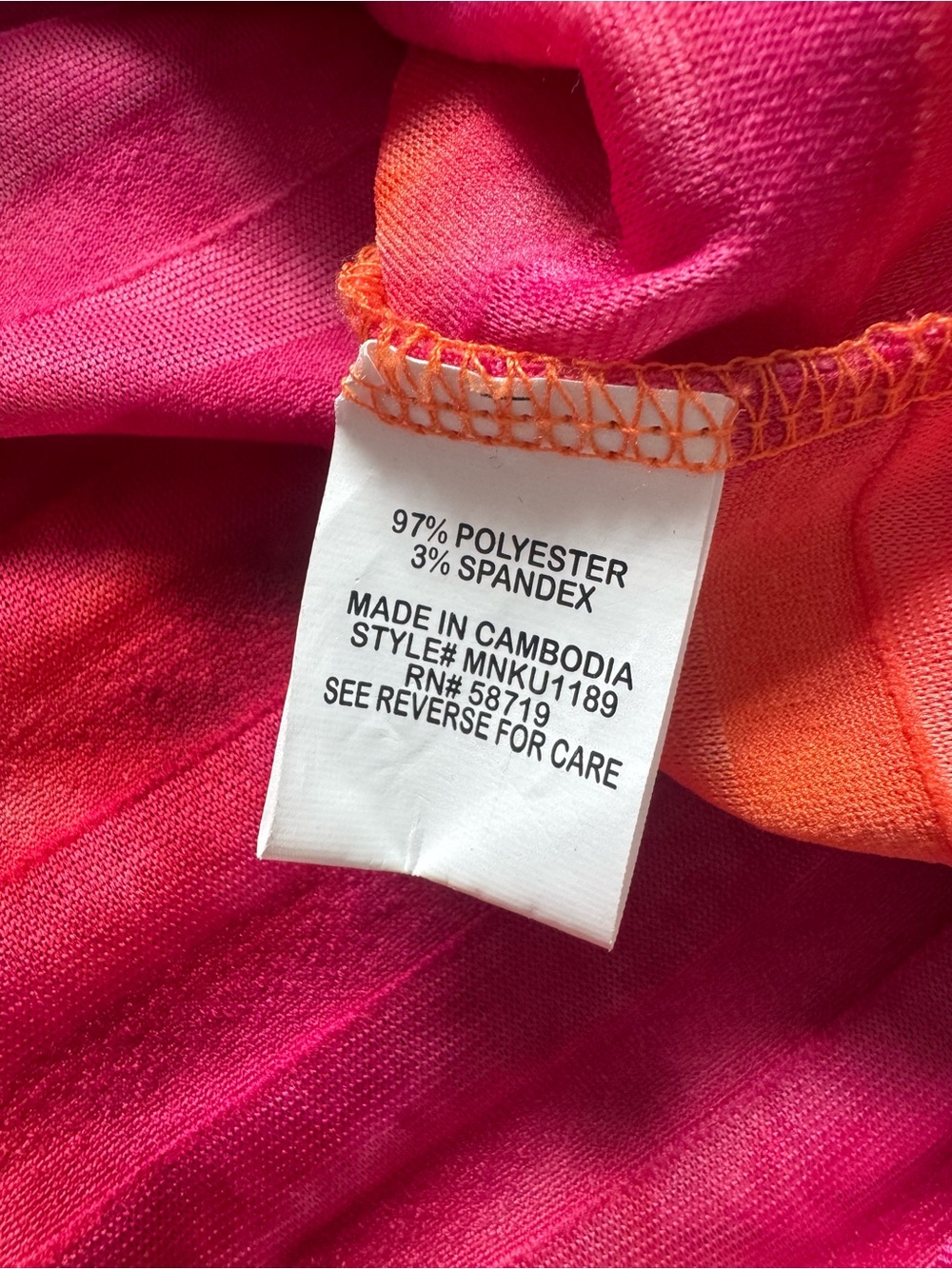 Ruffle Layered Blouse Pink Orange Ombre Boho Short Sleeve Top Womens Large - Picture 9 of 10